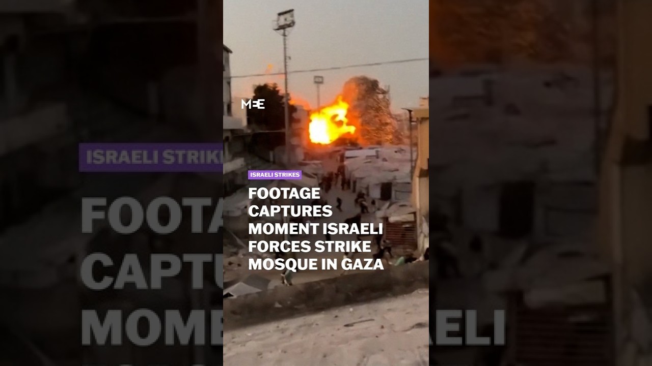 Israeli air strike destroys mosque in Gaza City near displacement camp