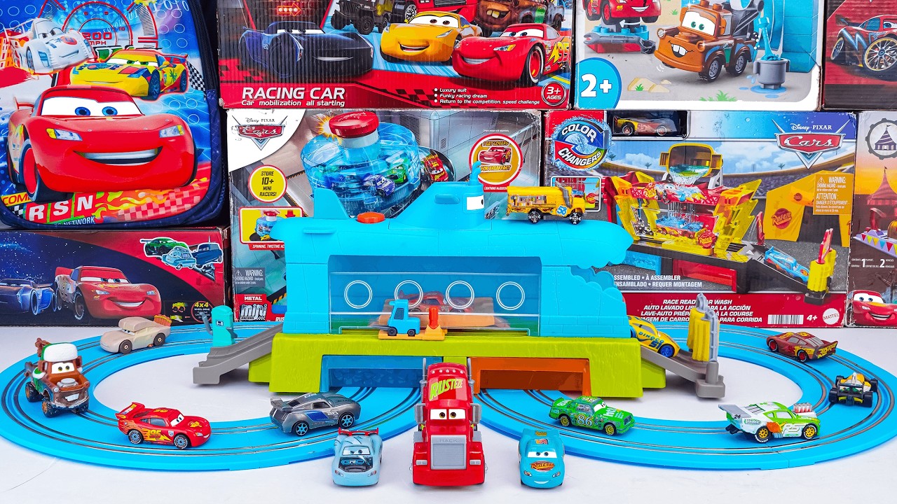 Disney Pixar Cars Unboxing Review | Carrera First Disney Pixar Cars Power Duel & Submarine Car Wash