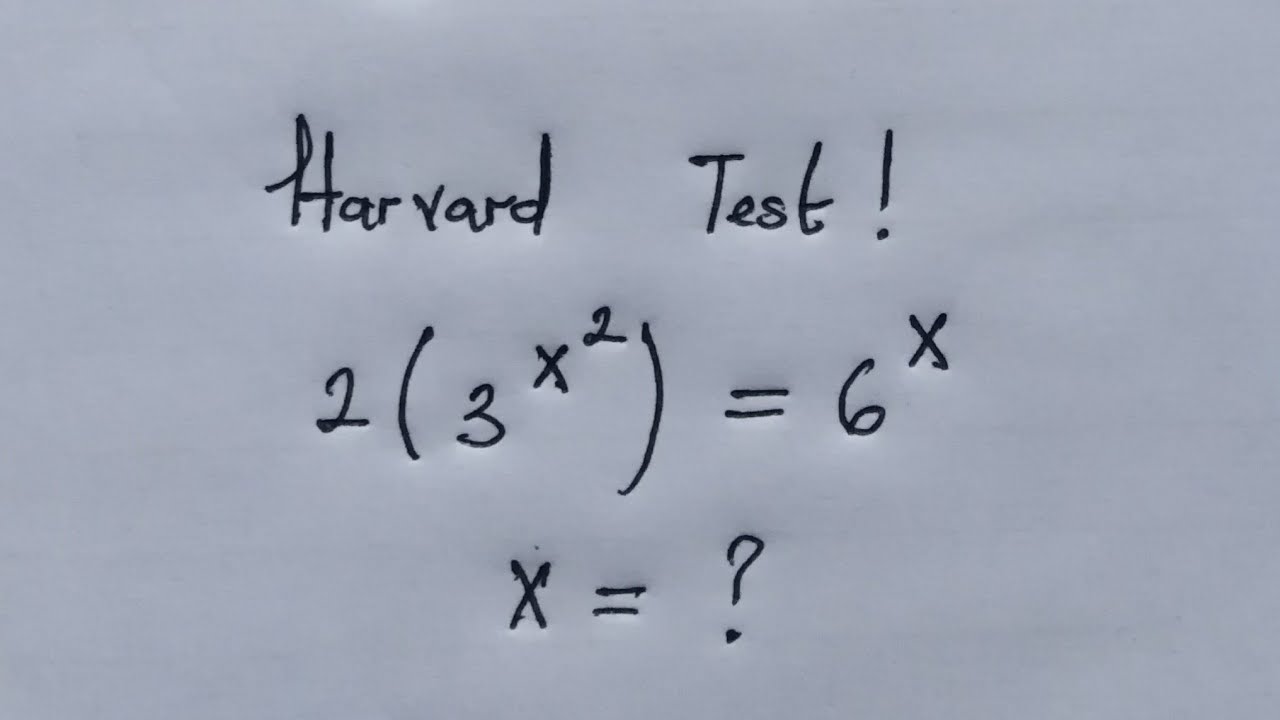 Harvard University Entrance Exam | Can you solve ?