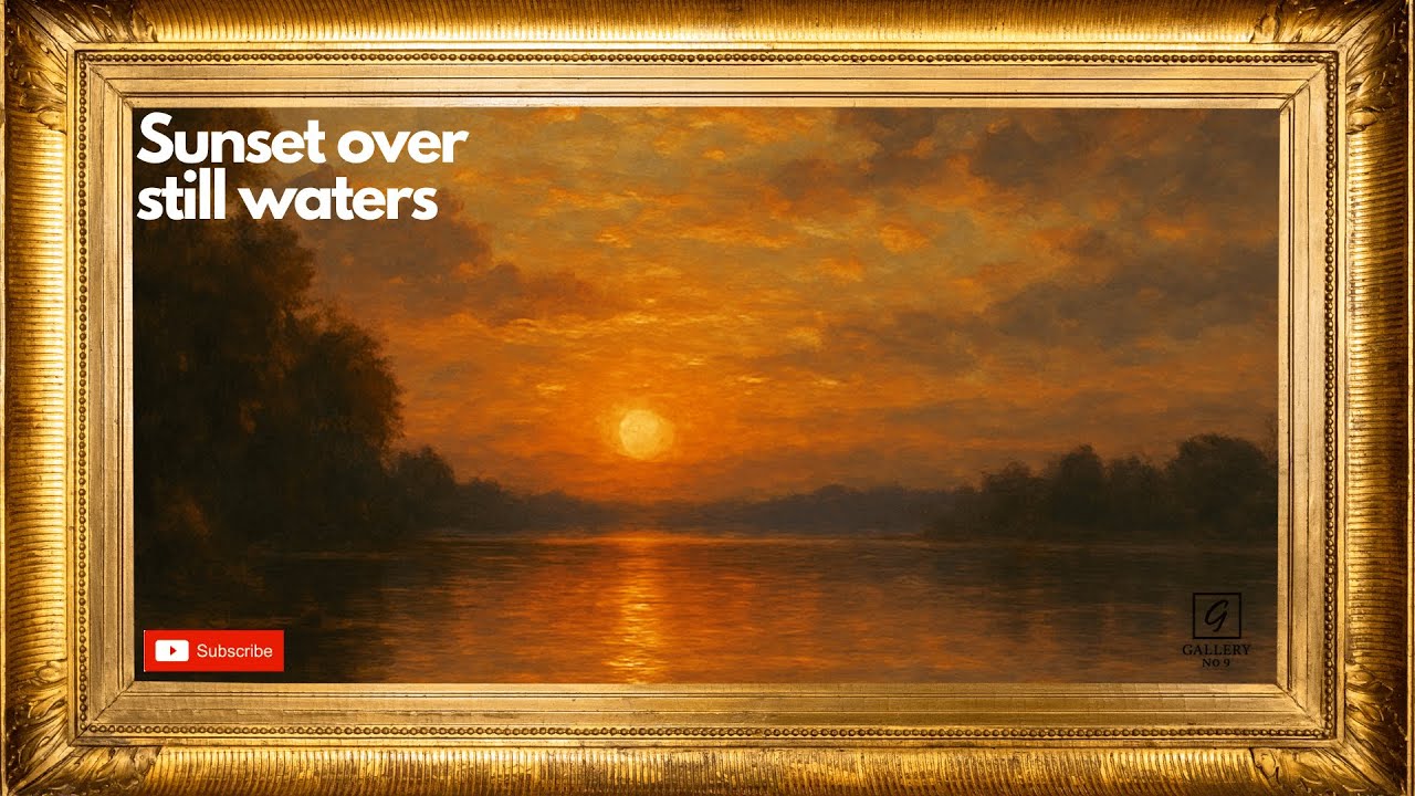 Vintage Riviera Sunset – 4K Oil Painting Screensaver Loop | Nature Sunset Art | Gallery No. 9