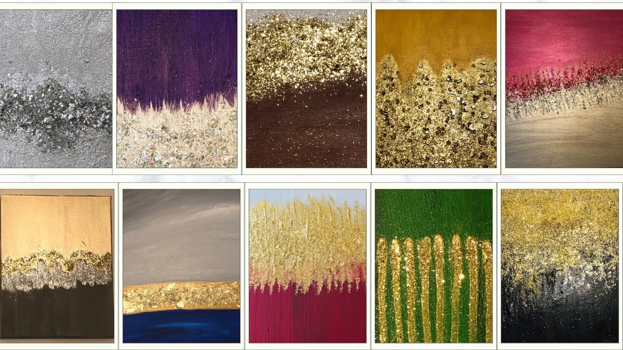 Top 10 Glitter Art Compilation | Crushed Glass Wall Art | Abstract Canvas Glitter Wall Art