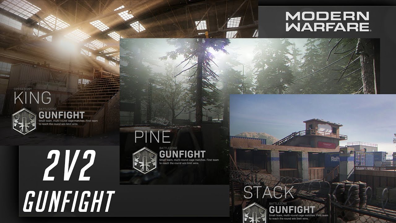Call of Duty Modern Warfare 2v2 Gunfight Gameplay 3 Maps (Stack, King & Pine) Multiplayer Premiere
