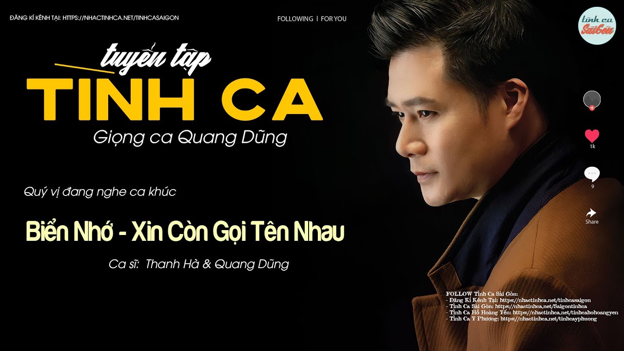 Tình Ca Sài Gòn Xưa Quang Dũng Chọn Lọc - LK Biển Nhớ, Xin Còn Gọi Tên Nhau, Bản Tình Cuối, Hạ Trắng