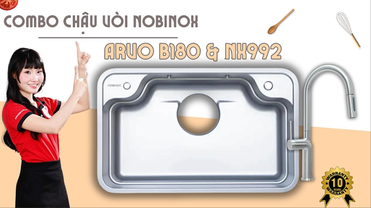 Combo Chậu Rửa Nobinox ARVO B180 & NX992 - Lựa Chọn Hoàn Hảo Cho Bếp Hiện Đại