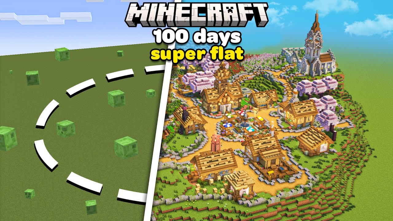I Spent 100 Days Building in a Super Flat Minecraft World