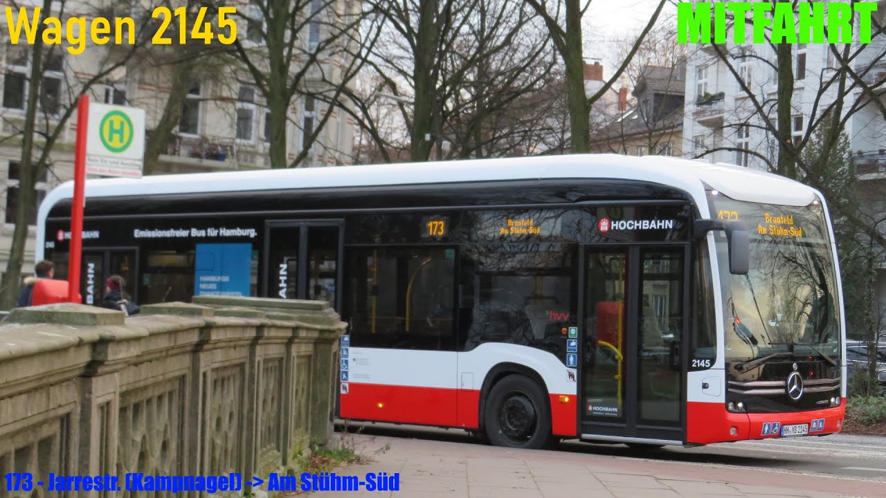 Mitfahrt | Hamburg Linie 173 (letzter Tag) - Jarrestraße (Kampnagel)  ➡ Am Stühm-Süd | Wagen 2145