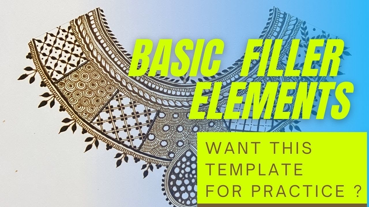 Mehndi for beginners | Practice Basic Filler elements in mehendi designs | Learn mehendi