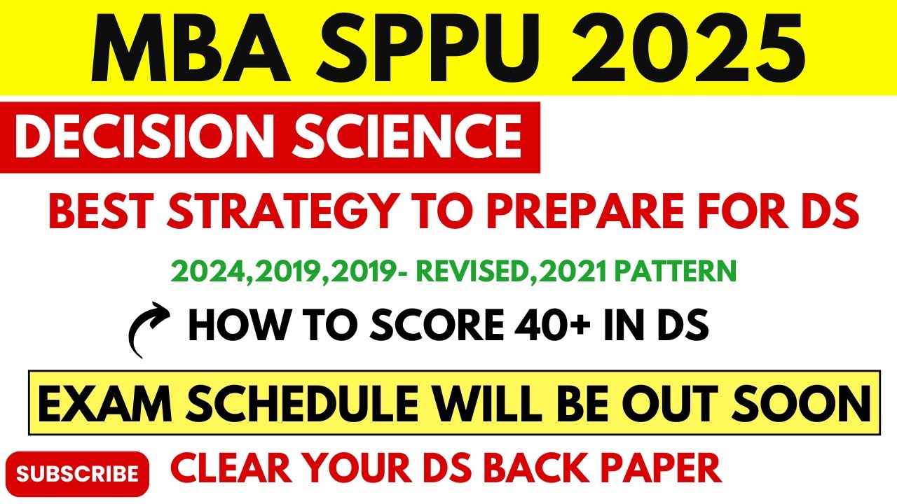 Decision Science Complete Strategy I MBA SPPU 2025 I Exam Schedule Will be Out Soon!