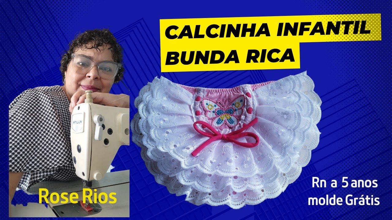 CALCINHA BUNDA RICA COM BABADO DE  BORDADO INGLÊS