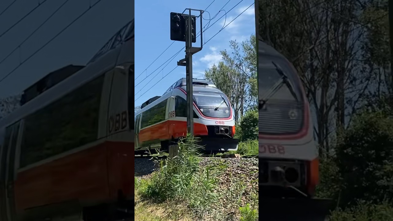 because the barrier is broken, all passing #trains have to give a #signal #oebb #trainspotting