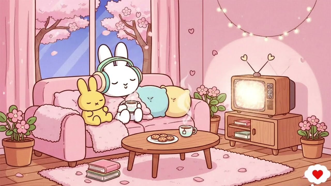 Cozy Bunny Café at Home ☕🐰Gentle Lofi Beats to Unwind