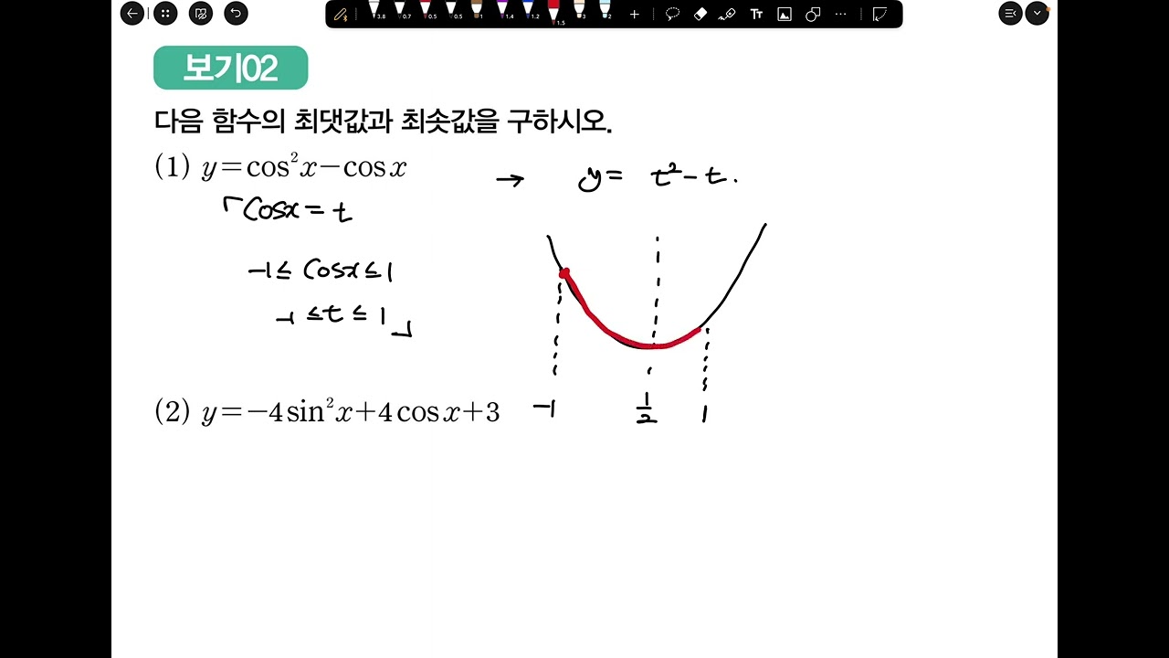 2/13 예비고2 월수금 대수(삼각함수의 최대최소)