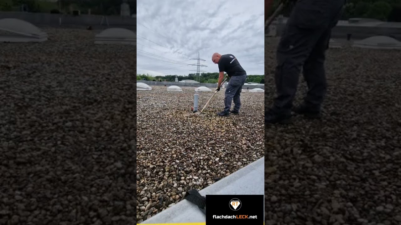 Flachdach Leckageortung mit dem Elektroimpulsverfahren / RT.MessTechnik