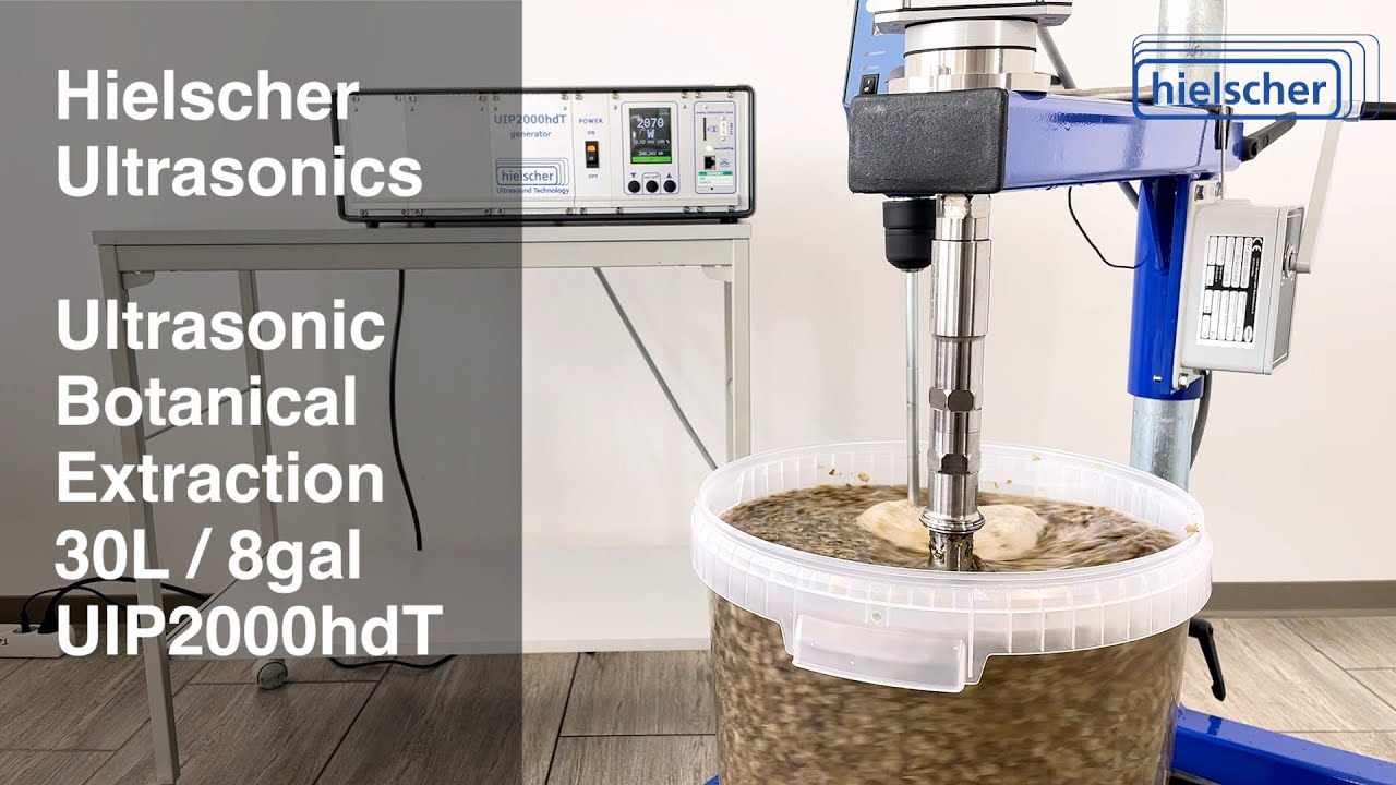 Ultrasonic Extraction of Botanicals - 30 Liter / 8 Gallon Batch - 2000 Watts Sonicator