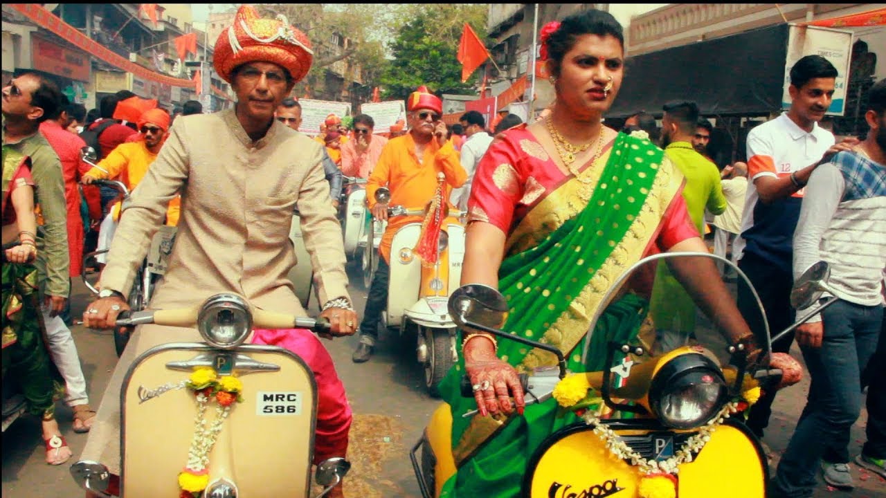 Girgaon Gudi Padwa 2018: Womens vintage Bike Rally, Gudi Padwa Shobha Yatra.