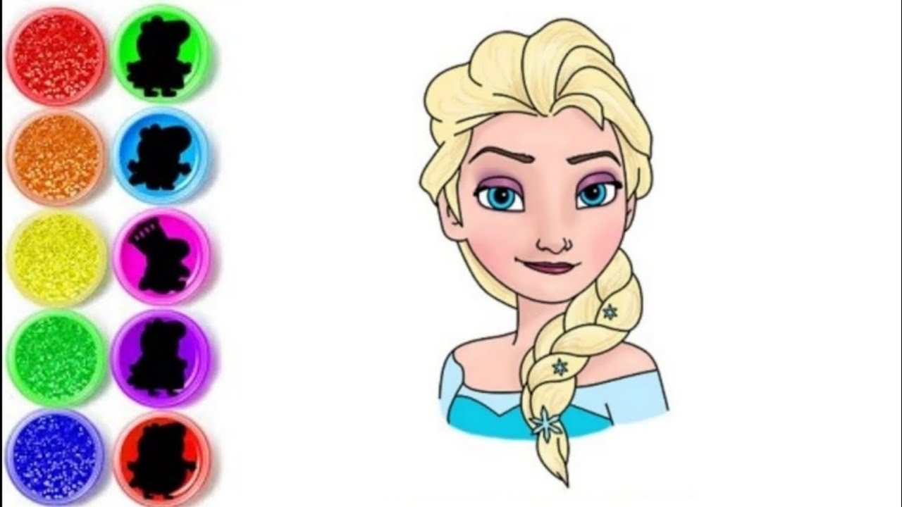 Drawing and colouring Elsa from Frozen 