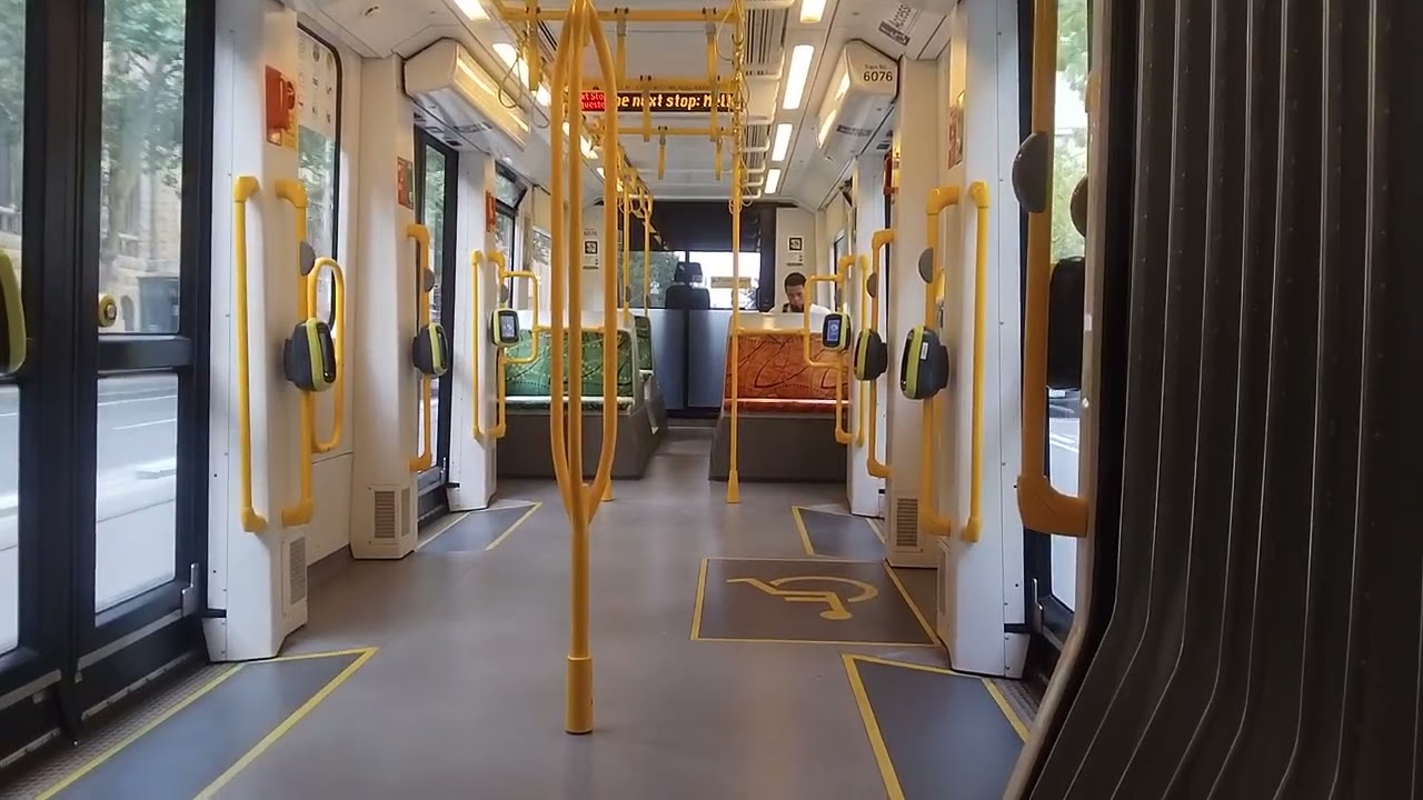 Riding an E Class tram to State Libary