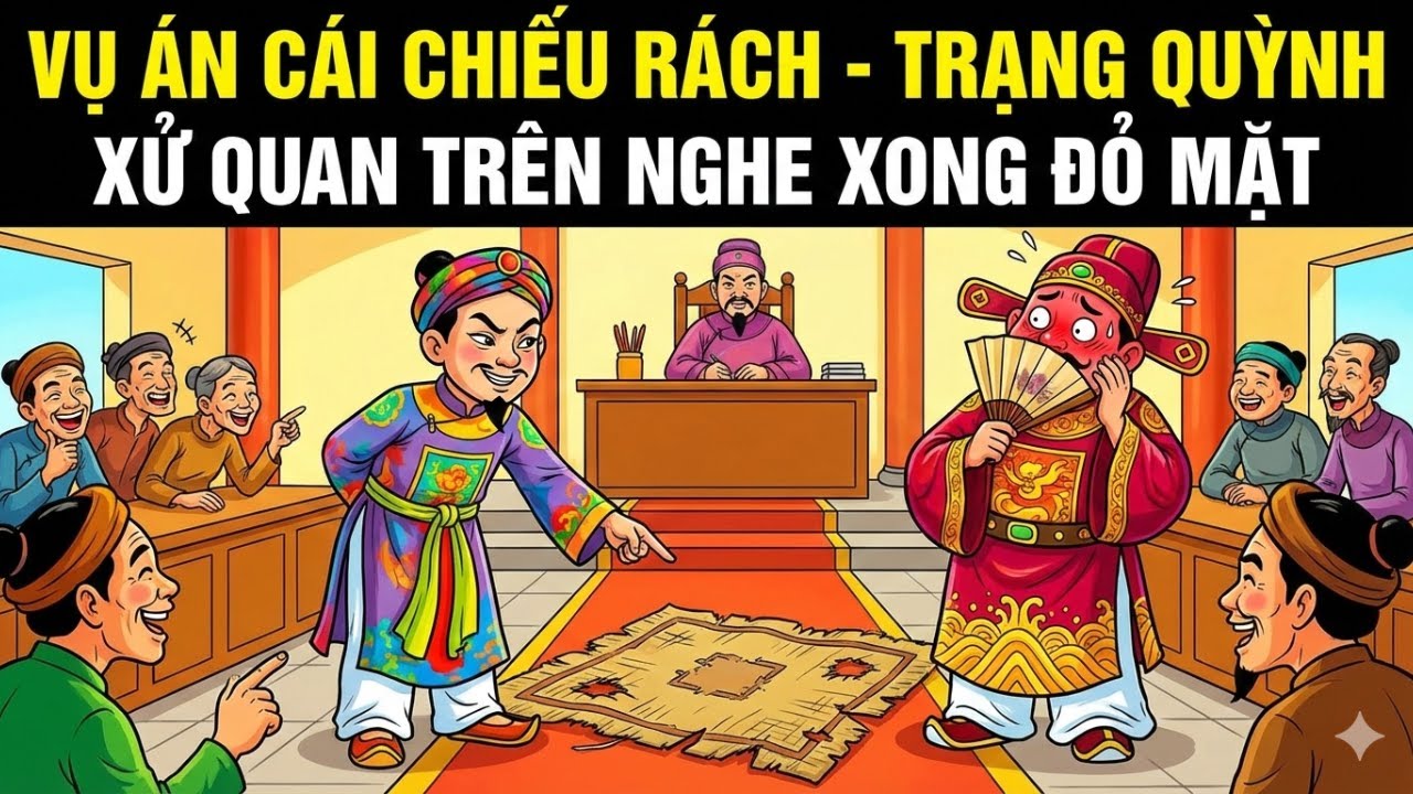 Trạng Quỳnh xử vụ án cái chiếu rách, quan trên nghe xong đỏ mặt