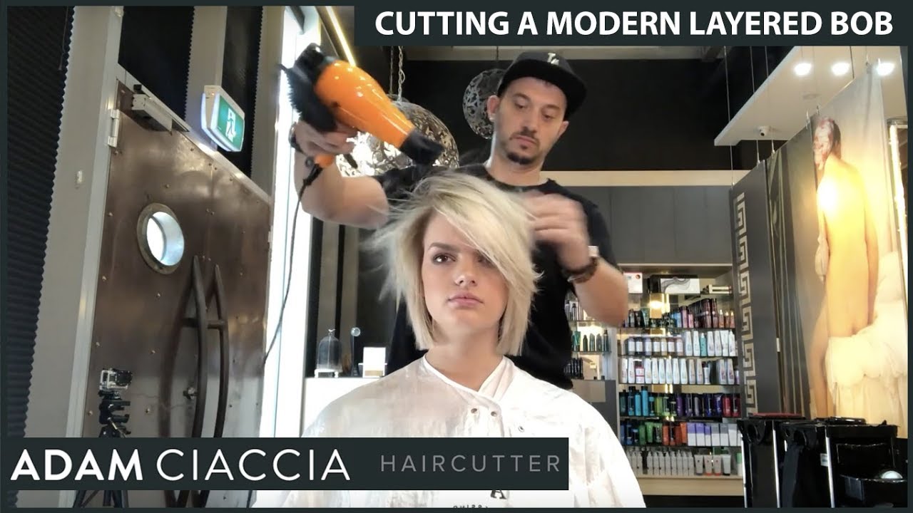 How to Cut a Modern Layered Bob on  Episode #47 of HairTube© with Adam Ciaccia