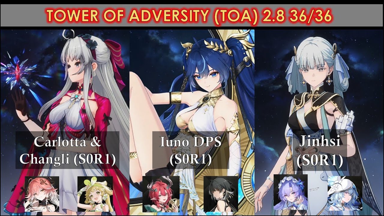(ToA 2.8) Carlotta x Changli, Iuno DPS, Jinhsi | Wuthering Waves | Tower of Adversity 2.8
