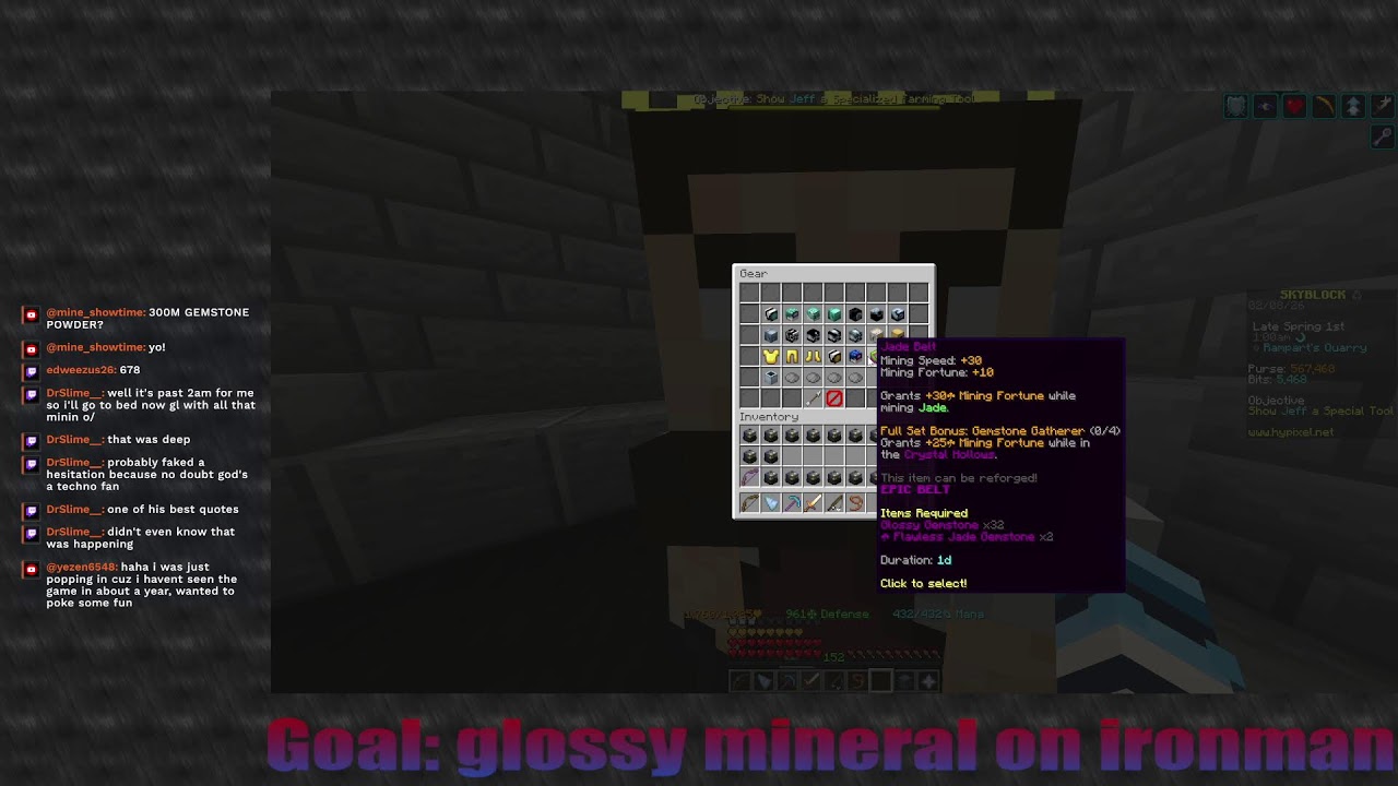 hunting to become the best miner on IRONMAN | Hypixel Skyblock