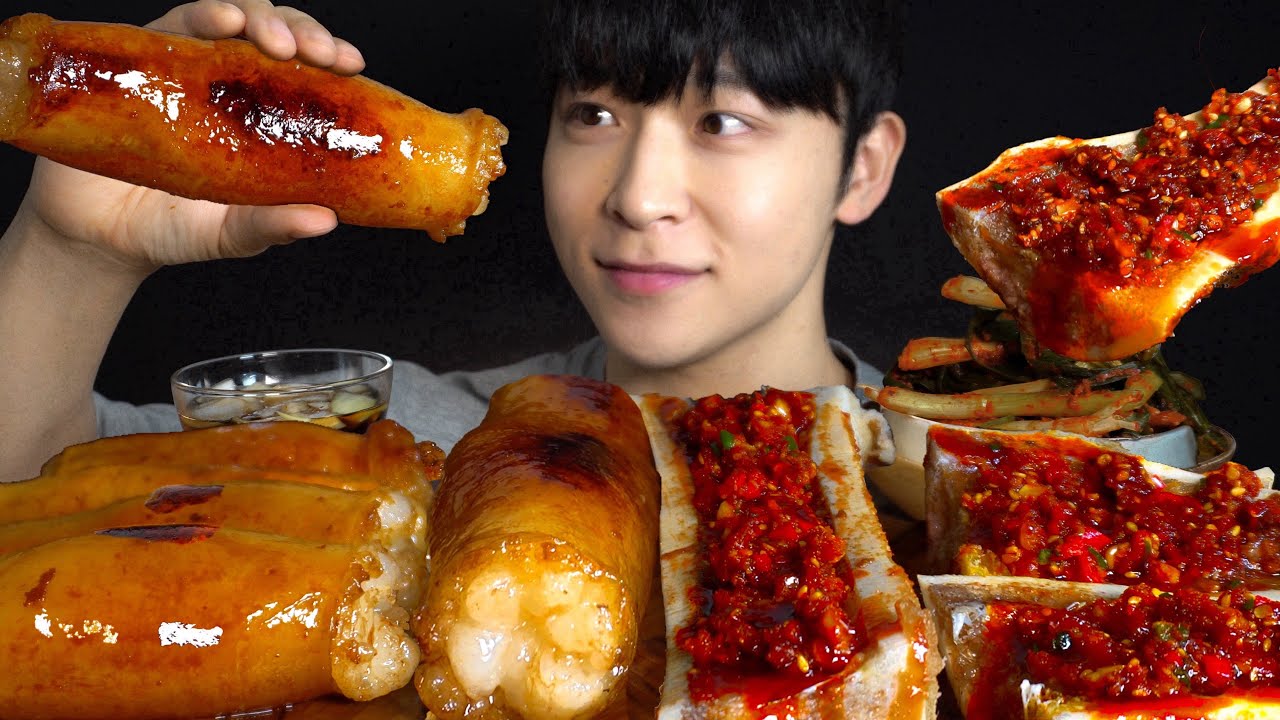 ASMR MUKBANG | 바삭 통대창 + 매운 우골수🔥