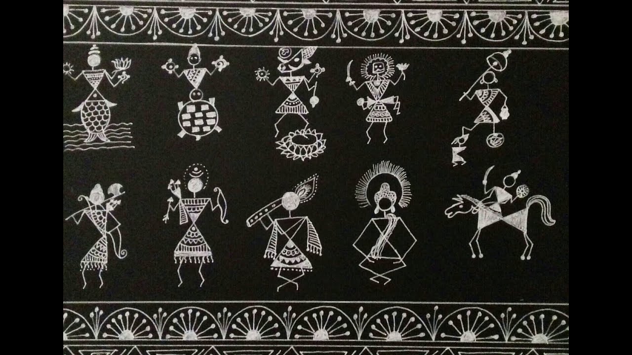 Warli art - Vishnu 10 avatars
