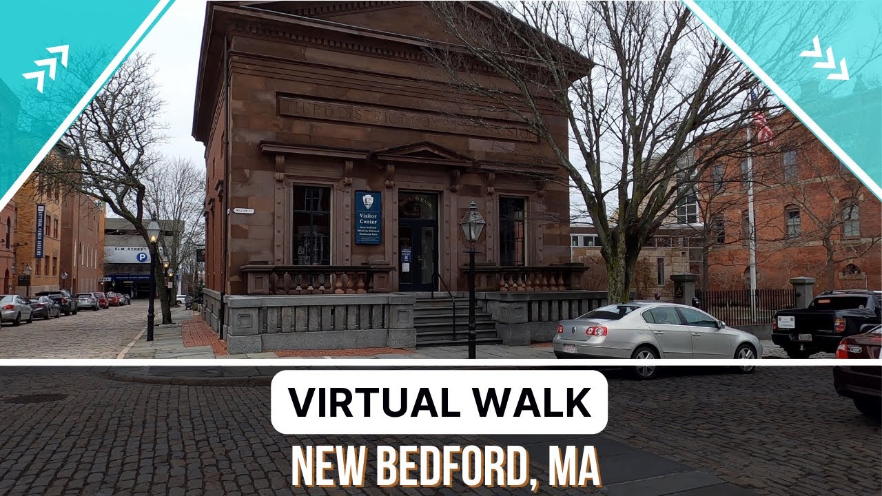 New Bedford's Historic Cobblestone Streets - Walking Tour Downtown - City Background Ambiance