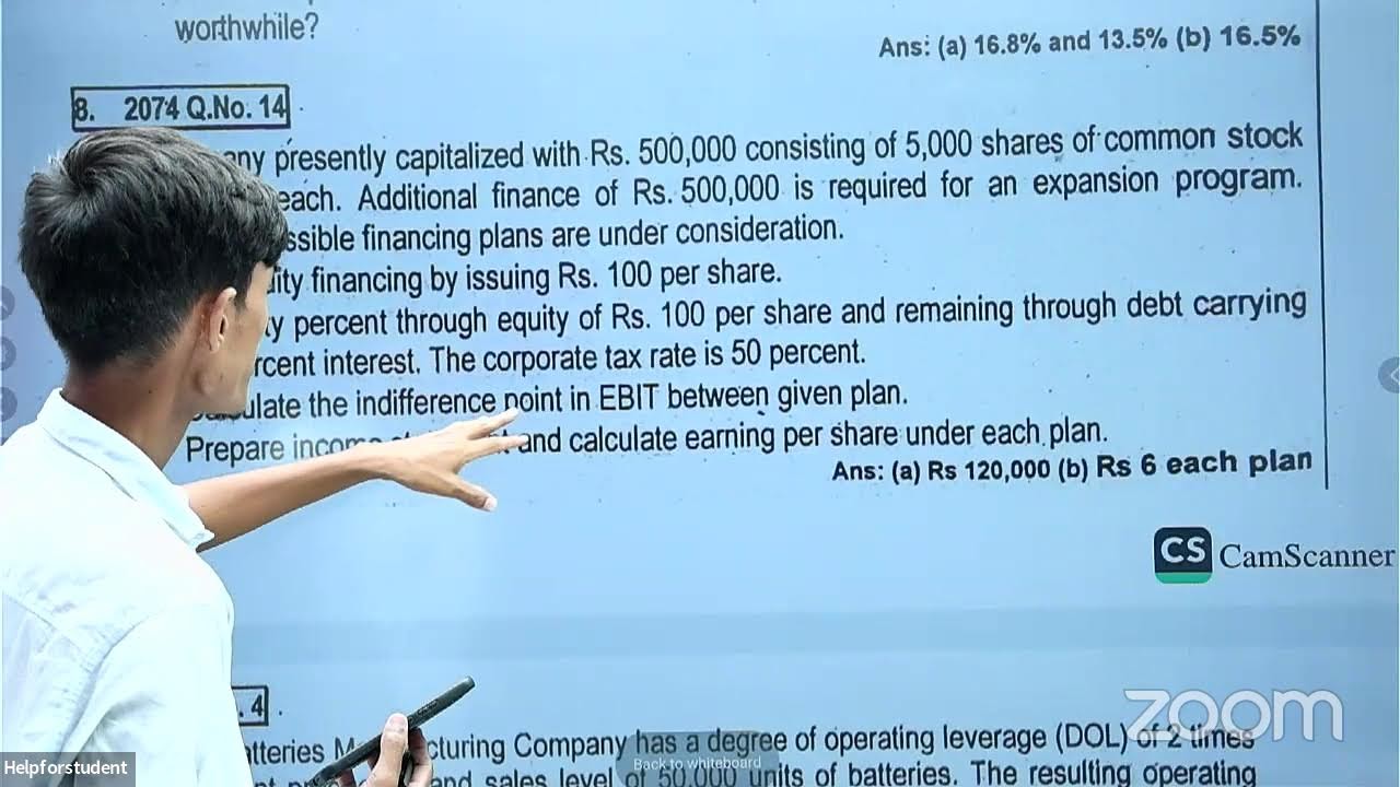 BBS 4th year finance capital structure decision class 2