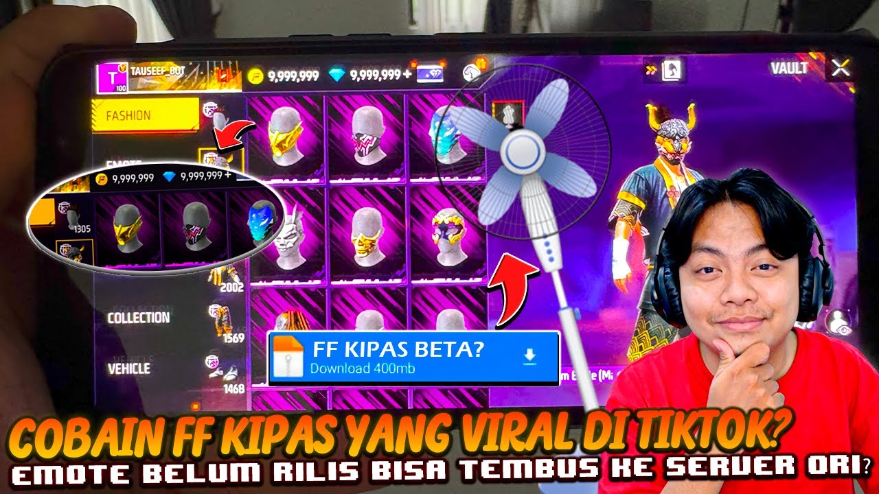 GUA COBAIN FF BETA KIPAS YANG VIRAL DI TIKTOK? EMOTE YANG BELUM RILIS TEMBUS ORI SERVER! 😭