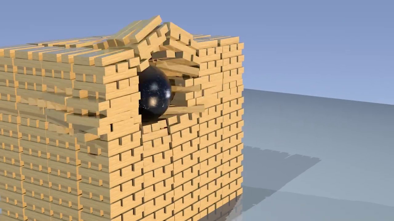 Wooden Blocks falling.