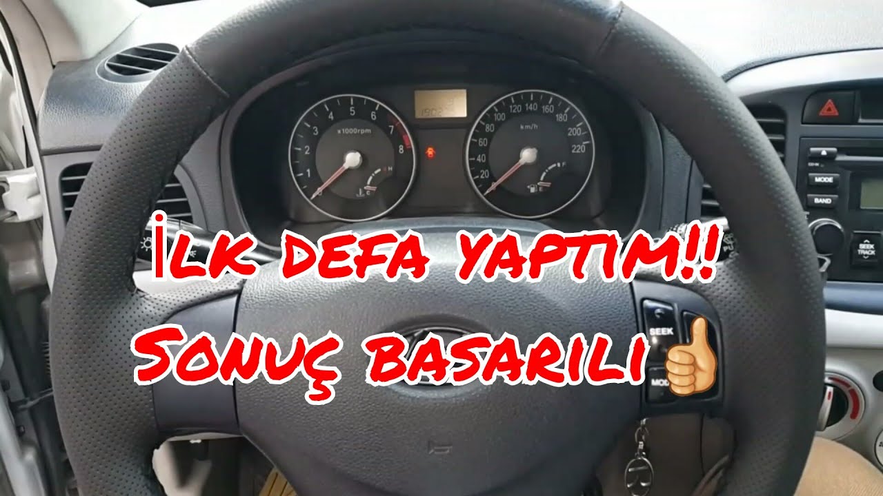 Araca Özel Deri Direksiyon Kılıfı Dikme || Hyundai Accent Era