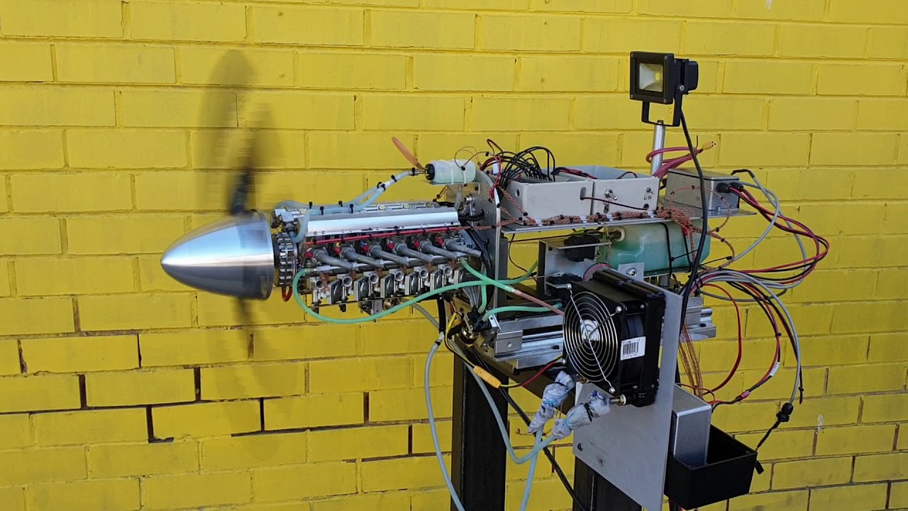 Philtech Leslie V12 Model Engine - Test Run