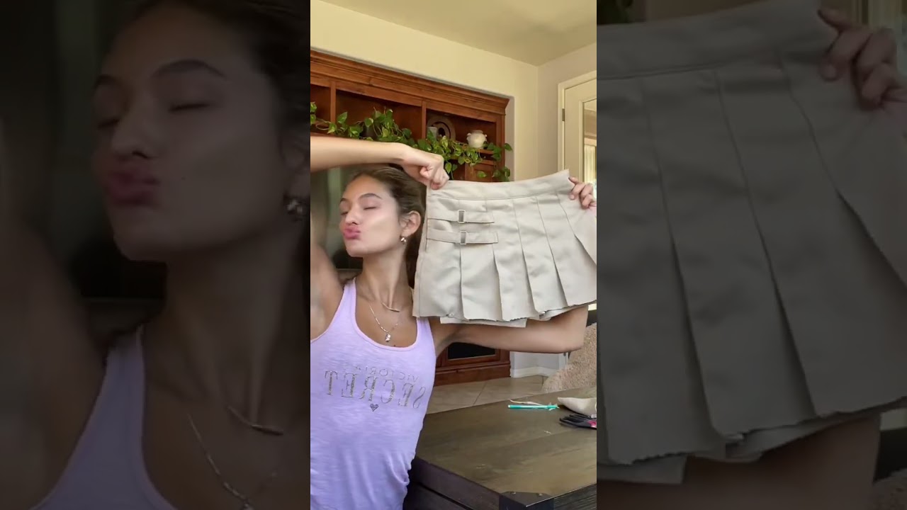 Turning a kids school uniform into a miu miu skirt