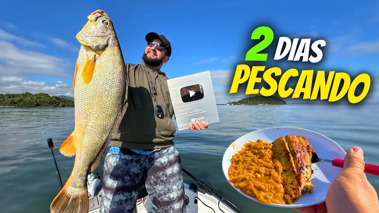 2 DIAS DENTRO DO BARCO, PESCANCO E SOBREVIVENDO | Pesca e camping no MAR! ( Catch and cook )