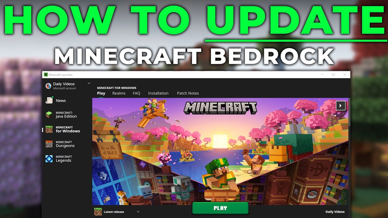 C&oacute;mo actualizar Minecraft Bedrock en PC