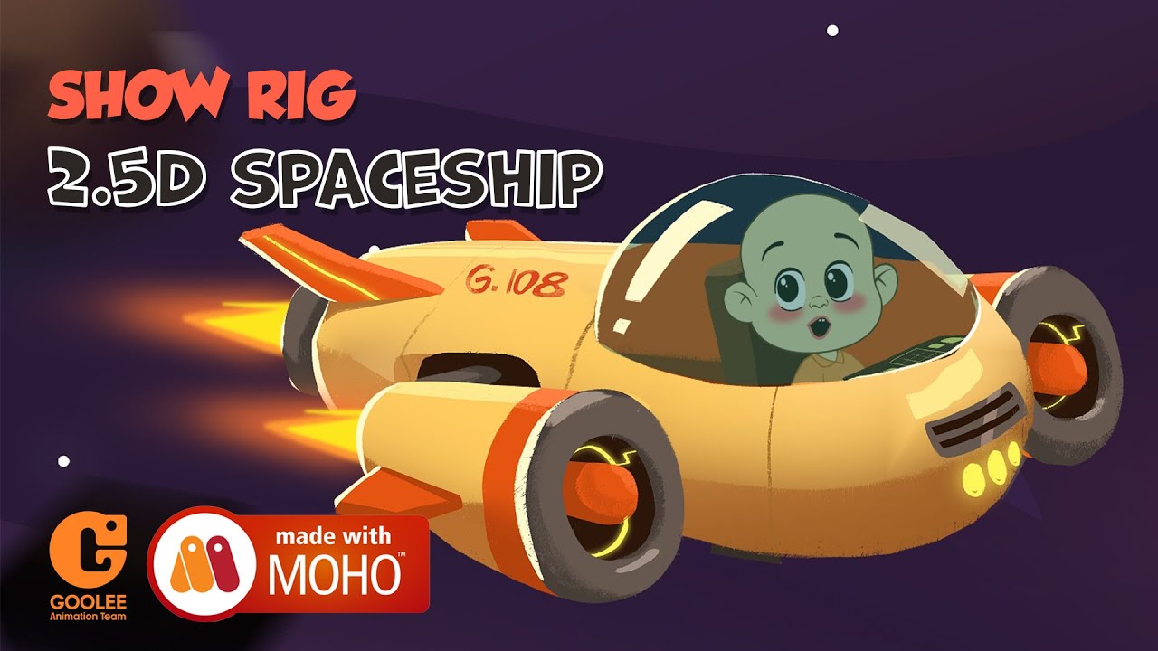 MOHO TUTORIAL | Spaceship 2.5D Show Rig | Moho Animation | Goolee Animation