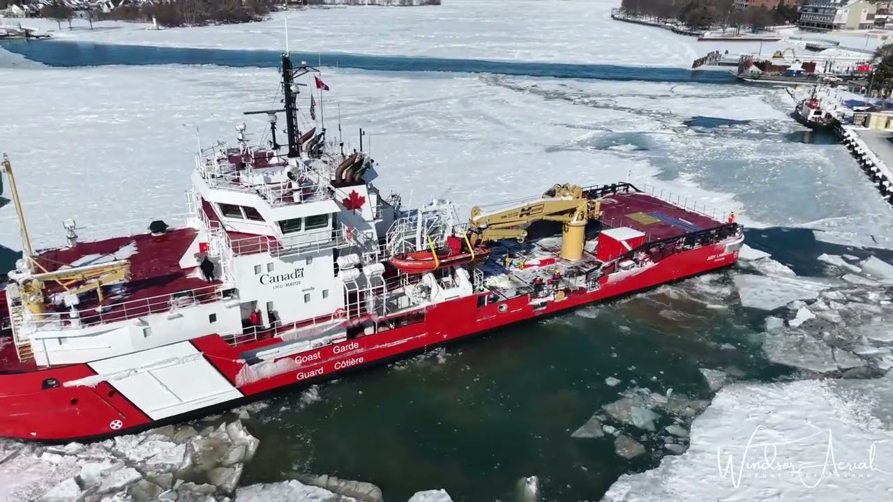 CANADIAN COAST GUARD ICE CUTTER JUDY LAMARSH HEADING TO AMHERSTBURG ICE OPS FEBRUARY 2026
