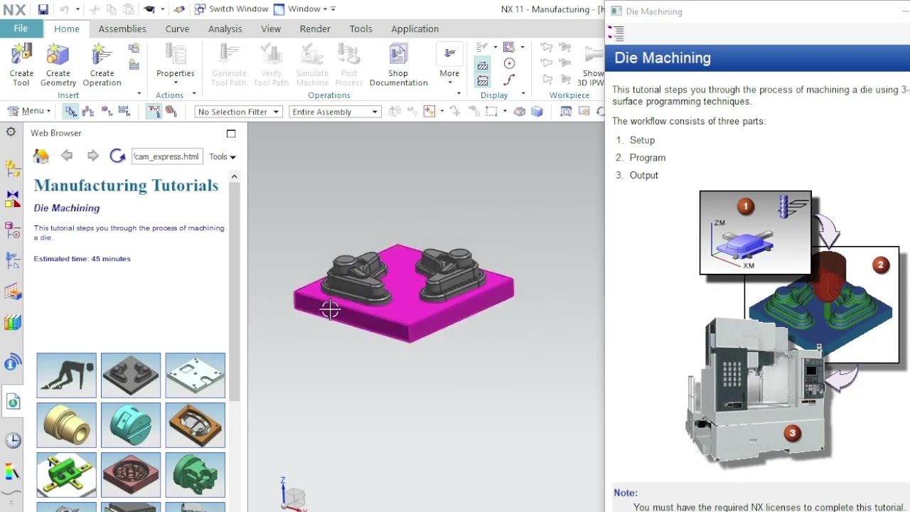 NX CAM Tutorial in (Hindi)how to generate toolpath for  using NX CAM