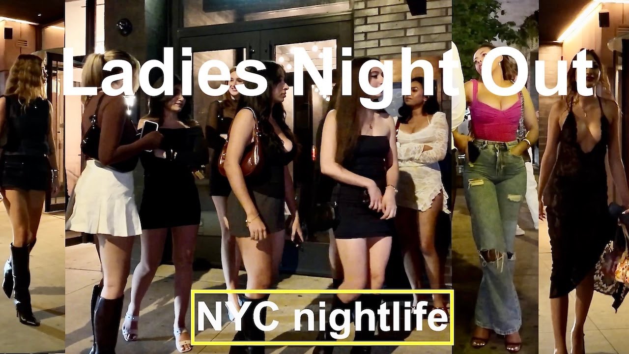 Hot night out, 12am Weeknight ( Part 1 )  NYC Nightlife Nightclubs Hotspots, Girls Night Out  (4K)