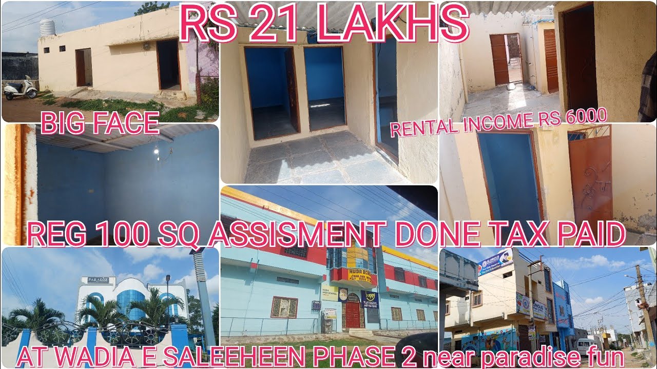 P 9700246390 )REG 100 SQ HOUSE WITH ASSISMENT TAX PAID RS 21 LAKHS AT WADI E SALEEHEEN PHASE 2