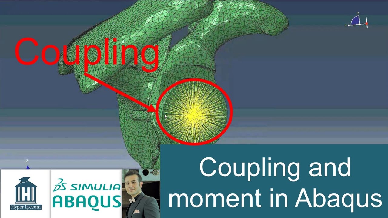 How to define a coupling and apply moment on a component using Abaqus