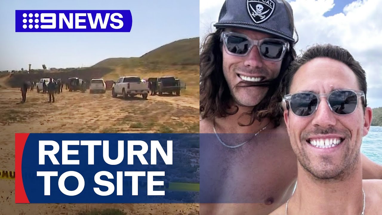 Investigators return to alleged murder site of Perth brothers and friend | 9 News Australia