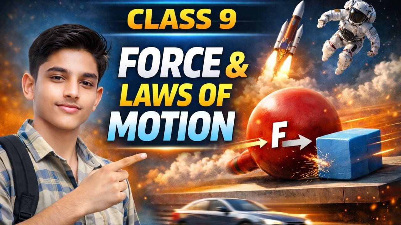 Class 9 Science | Force and Laws of Motion ONE SHOTE VIDEO || ALL Topics Cover