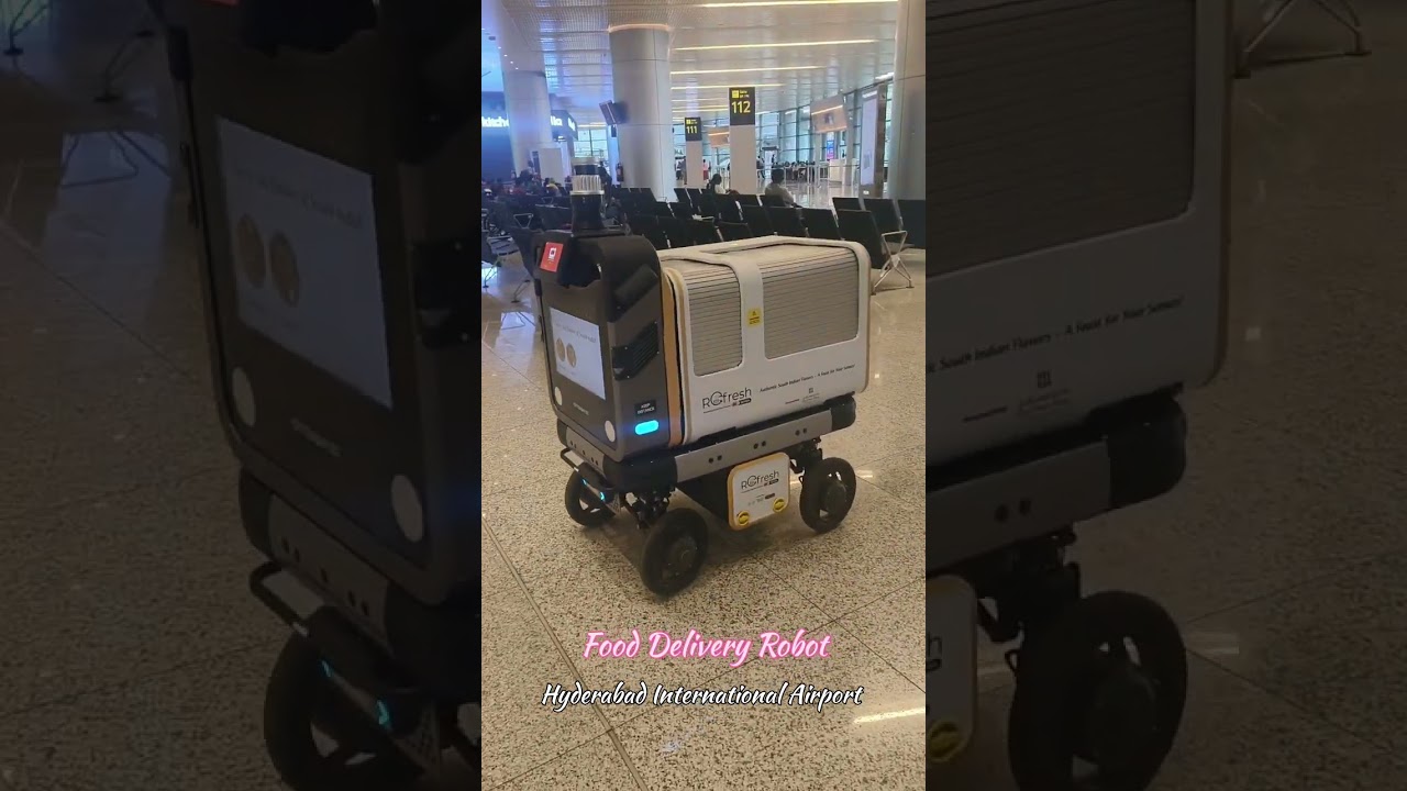 Food Delivery Robot @ Hyderabad International Airport #aitools #ai
