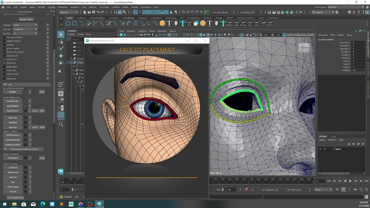 Advance Skeleton: 3- Facial