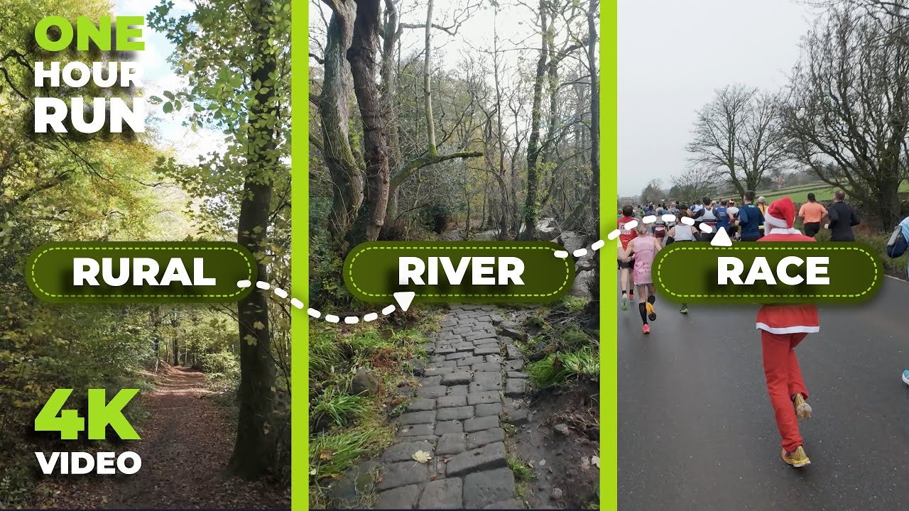 3 Runs in 1 Hour: Rural, River & Race | Treadmill Virtual Run | Running POV | Immersive Fitness