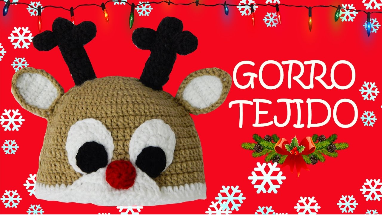 Gorro de Reno tejido a crochet |  paso a paso 🎄