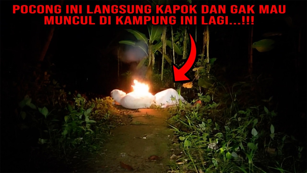 PENAKUT SKIP...!!! BAKAR POCONG LAGI TIDUR DI TENGAH JALAN