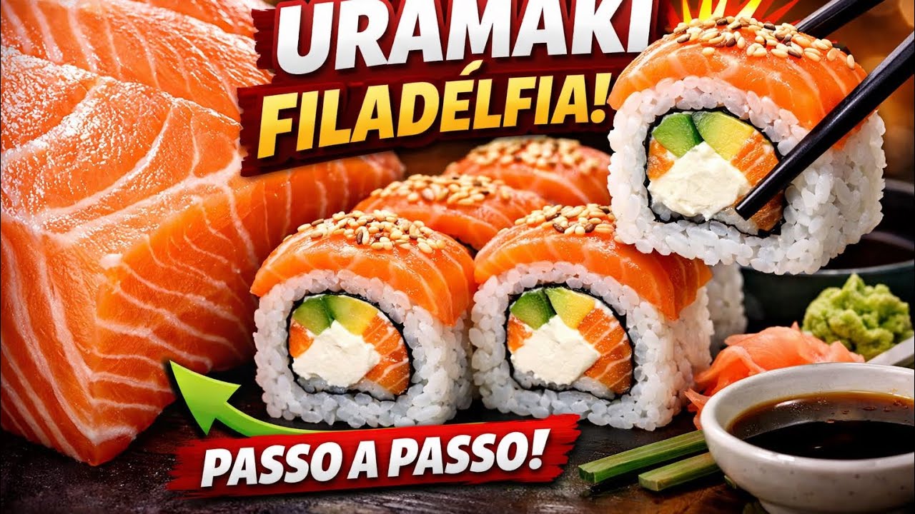 Vem comigo aprender Uramaki Filadélfia 🍣🐟❤️ #sushi #viral #youtube 